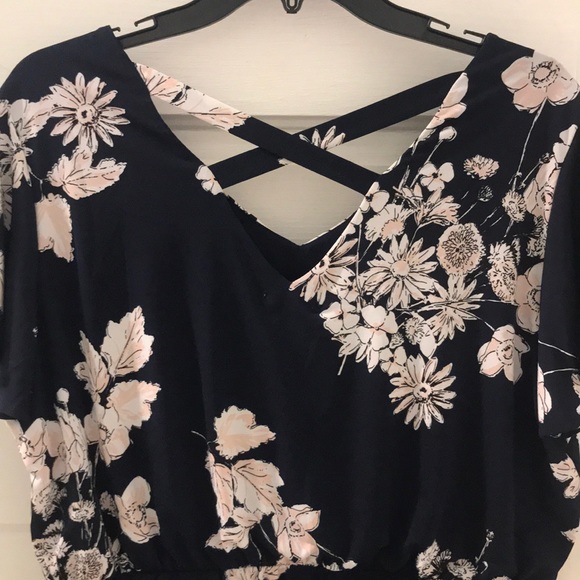 NAVY FLORAL DRESS - Picture 3 of 3